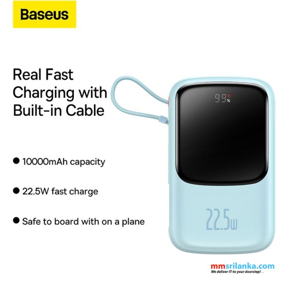 Baseus Qpow Pro 10000mAh 22.5W Digital Display Fast Charge Power Bank Type-C Edition Blue 